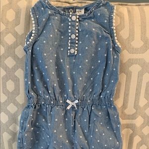 Carters Girls Denim Polka dot Romper